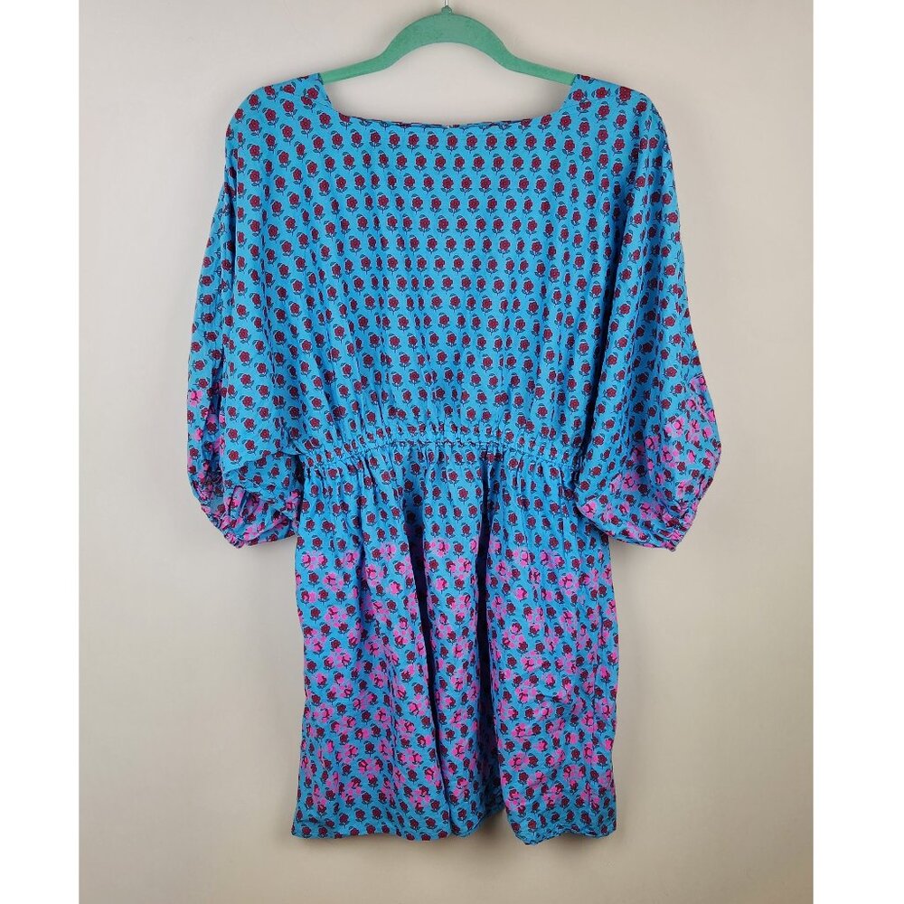 J. Crew Dolman Sleeve Mini Dress in Layered Block Print Floral sz S